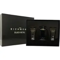 John Richmond Set: Zwarte Metalen Douchegel (50 ml), Lichaamslotion (50 ml), Eau de Parfum (100 ml)