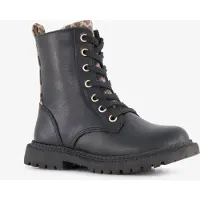 Blue Box meisjes veterboots met luipaardprint zwart maat 22