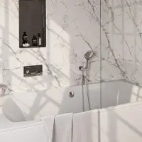 Brauer Stripe inbouw badkraan met drukknoppen, badvulcombinatie en 3 standen handdouche chroom