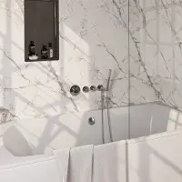 Brauer Stripe inbouw badkraan met badvulcombinatie en staafhanddouche chroom