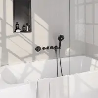 Brauer Stripe inbouw badkraan met 3 standen handdouche gunmetal geborsteld PVD