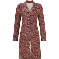 Ringella Bruin doorknoopnachthemd organische print | Maat 36