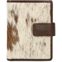 Manfield Bruine cow portemonnee met vacht | Maat Onesize