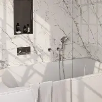 Brauer Stripe inbouw badkraan met drukknoppen en 3 standen handdouche chroom