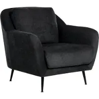 Beliani EIBY - Fauteuil - Zwart - Chenille