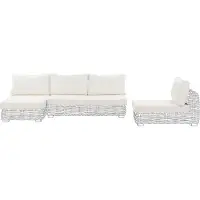 Beliani VARALLO - Set kussenhoezen voor buiten - Gebroken wit - Polyester