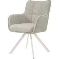 LivingFurn Eetkamerstoel Tori Zand/Wit- Set van 2
