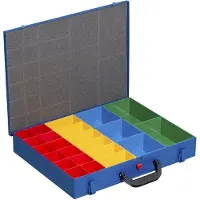 Allit 454122, metalen opbergkoffer voor kleine onderdelen, EuroPlus Pro M 44H-24, blauw