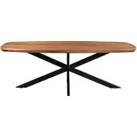LivingFurn eetkamertafel jesper danish oval 180cm mangohout / gecoat staal