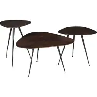 LivingFurn salontafel loua brown set of 3 mangohout