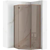 REA Diamond Copper Brush 90x90 Douchecabine Zonder douchebak