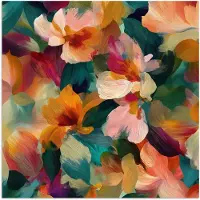 PosterMonkey Poster 30x30 cm - Harmonieus - Abstracte bloemen - Warme tinten - Posters - Kamer decoratie - Wanddecoratie woonkamer - Muurdecoratie slaapkamer