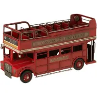 J-Line decoratie Bus Antiek - metaal - rood