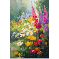 PosterMonkey Poster 40x60 cm - Zomertuin - Sfeervol - Bloemen - Posters - Kamer decoratie - Wanddecoratie woonkamer - Muurdecoratie slaapkamer
