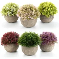 BOG Kunstplanten Met Pot – Set Van 6 – Kleurrijke Levensechte Bloemen – Decoratieve Nepplanten Voor Huis – Kantoor – Woonkamer – Slaapkamer – Keuken Decoratie