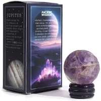 Ancient Wisdom Ametyst Planeet op een Sola Goldstone Standaard - 40mm (30x15mm standaard)