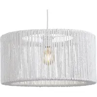 Lighto | Hanglamp Rotan Wit Ø40 cm - Plafondlamp - Japandi Lamp - Eetkamer - Slaapkamer - Woonkamer - Stella