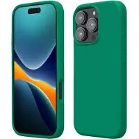 Kwmobile telefoonhoesje geschikt voor Apple iPhone 16 Pro - Hoesje met siliconen coating - Smartphone case in smaragdgroen