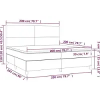 vidaXL Boxspring met matras stof donkerbruin 200x200 cm