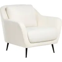 Beliani EIBY - Fauteuil - Wit - Chenille