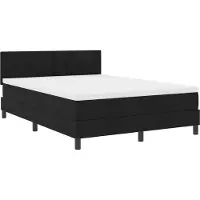 vidaXL Boxspring bed met LED-stripverlichting Zwart 160 x 200 cm Stof