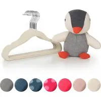 Laleni Fluwelen Kledinghangers Kinderen - Kleerhangers Peuter - Ivoor - Set van 30