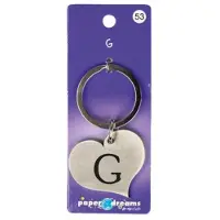 Paper Dreams Hart Sleutelhanger - G Zilver zilver Metaal Sleutelhanger