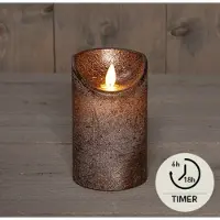 Anna's Collection LED Stompkaars Met Timer Brons D 7,5 H 12,5 Cm