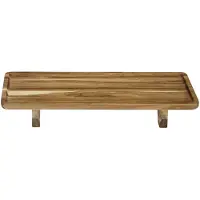 Alpina Serveerblad met Pootjes M - Acaciahout - Dienblad voor Hapjes en Drankjes - Magnetronbestendig - Stijlvol en Praktisch voor Keuken en Tafel - Afmetingen 38,3x20,5x5,5cm - Kleur Bruin