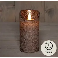 Anna's Collection LED Rustiek Stompkaars Brons 7,5x15cm Bruin bruin Wax Led