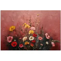PosterMonkey Poster 30x20 cm - Bloemenboeket - Fijne details - Roze - Posters - Kamer decoratie - Wanddecoratie woonkamer - Muurdecoratie slaapkamer
