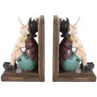 Clayre & Eef Boekensteunen Set van 2 Pinokkio 24x11x17 cm Bruin Kunststof