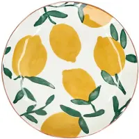 Pomax Mykonos plat bord D20.3cm deco geel
