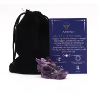 Ancient Wisdom Edelsteen Kleine Drakenkop - Amethist 45x30x28mm