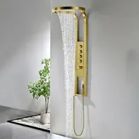 Best design Thermostatische douchepaneel best-design future 144 cm goud
