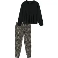 Schiesser Pyjama 'Modern Nightwear' grijs / zwart