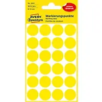 Avery Markeringspunten Ø 18 mm, geel 3007 - 8 stuks