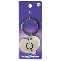 Paper Dreams Hart Sleutelhanger - Q Zilver zilver Metaal Sleutelhanger