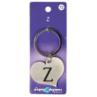 Paper Dreams Hart Sleutelhanger - Z Zilver zilver Metaal Sleutelhanger