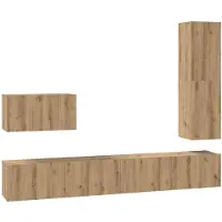 vidaXL Tv-meubelset 4 st 30,5 x 30 x 110 cm Artisan Eiken
