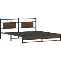 vidaXL Bedframe zonder matras metaal bruin eikenkleur 183x213 cm