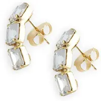 LOTT. gioielli Dames Sieraden Triple Curved Earring - Goudkleurig - Maat ONESIZE