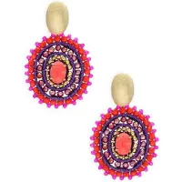 LOTT. gioielli Dames Sieraden Filled Oval 3 Rings W/ Stone M - Oranje - Maat ONESIZE