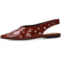 Sacha Ballerina met riempjes rood / zilver