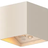 Calex oplaadbare wandlamp buiten | Volterra | Up & Down | Vierkant | 2700K | 170 lumen | IP44 | 1.5W | Zand