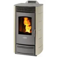 Fair M10 Pelletkachel 10 kW – Afgerond Design – Frontventilatie – Hoog Rendement – Ivoor – Verwarmt tot 280 m³