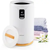 Costway Emmer handdoekverwarmer, 20 liter, handdoek-warmteapparaat met ledlicht, 0,5-24 uur vertragingstimer, 30/60/90 min. opwarmtijd, elektrische verwarming voor handdoeken, badjassen, wit