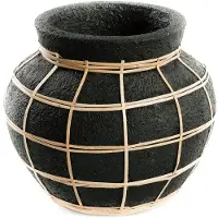 Bazar Bizar Vaas Serene | natuursteen zwart 25x19x25 cm vazen | NADUVI