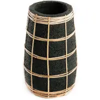 Bazar Bizar Vaas Serene | natuursteen zwart 14x22x14 cm vazen | NADUVI