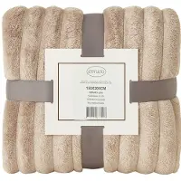 Ceruzo Fleece Deken 150x200 cm – Taupe Bruin – Zachte Plaid - Woondeken